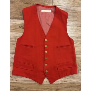 Brooks Brothers Makers Men's Waistcoat Red Vest Union Made Sz 42 21" Pit To Pit